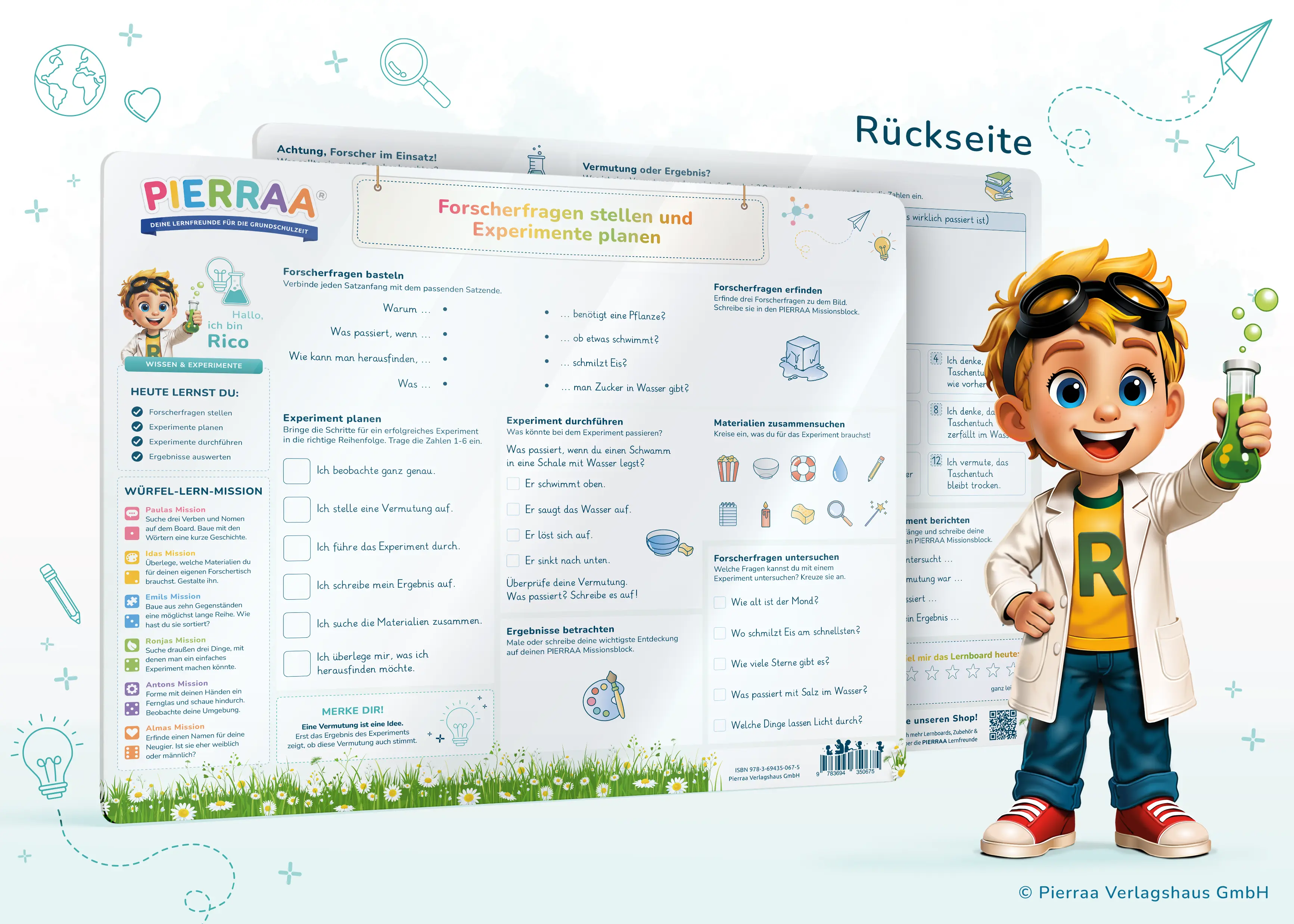 Lernboard Rico – Forscherfragen stellen und Experimente planen Lernboard Rico – Forscherfragen stellen und Experimente planen