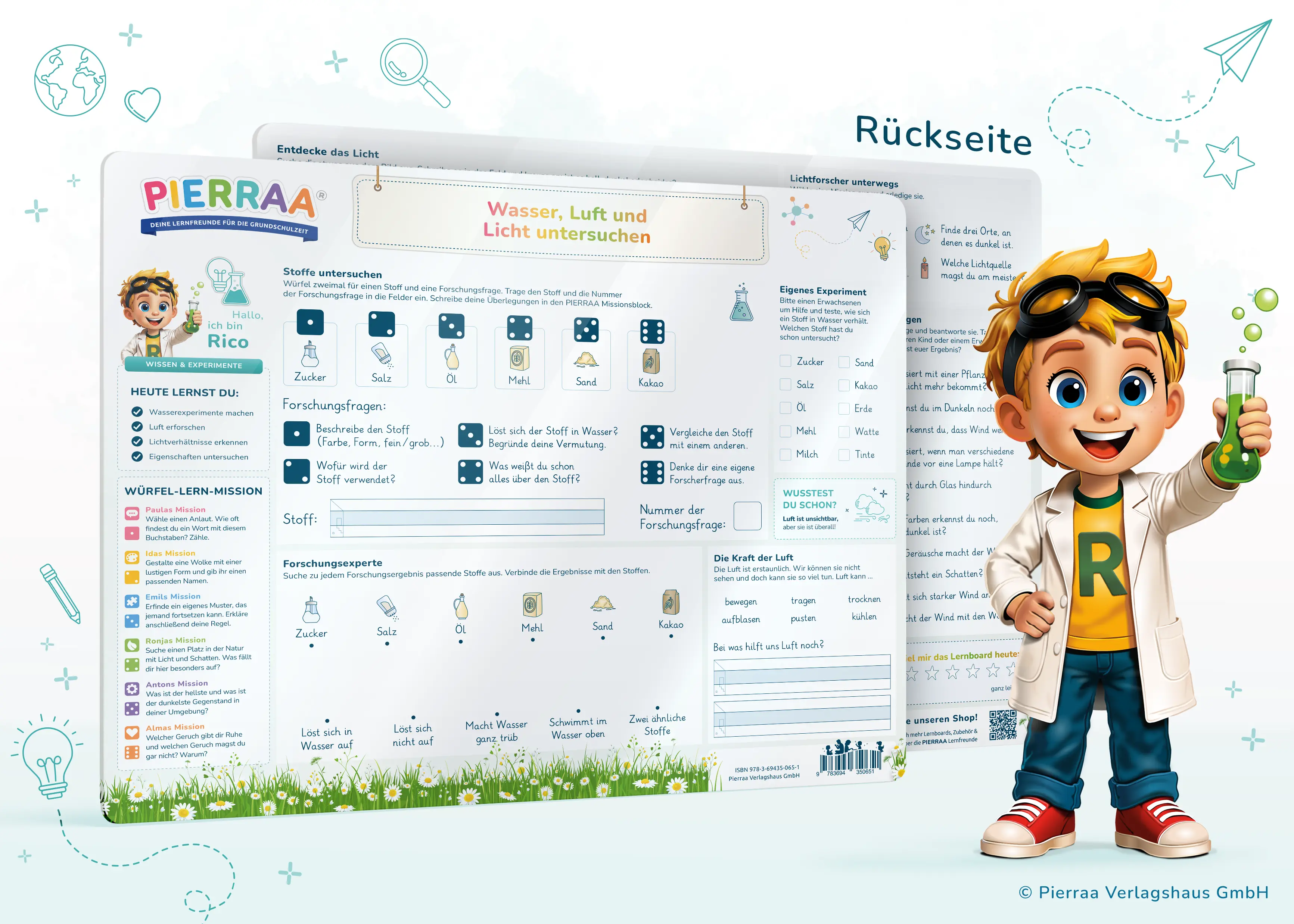 Lernboard Rico – Wasser, Luft und Licht untersuchen